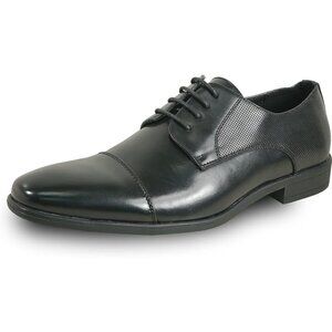 🆕Men's Black King Classic Lace-up Oxford Plain or Cap Toe Leather Dress Shoes